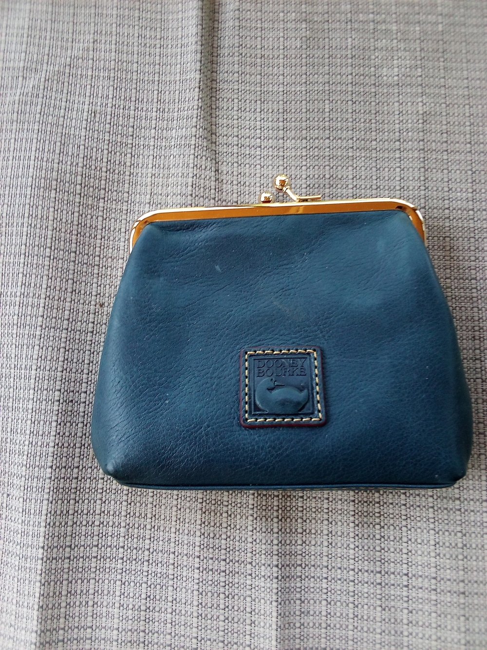 Dooney & Bourke Leather Kiss-Lock Coin Pouch with Gold-Tone Frame